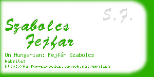 szabolcs fejfar business card